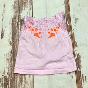 Carter’s Tank Top Graphic Floral Light Pink Sz 3-6M